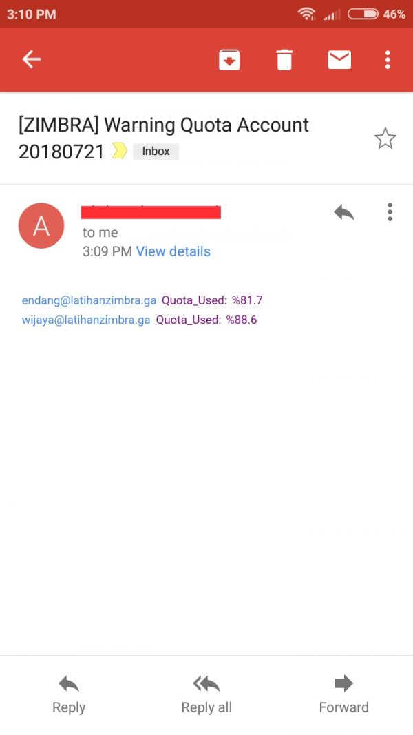 Membuat Notif Warning Quota Mailbox Zimbra saadwebid