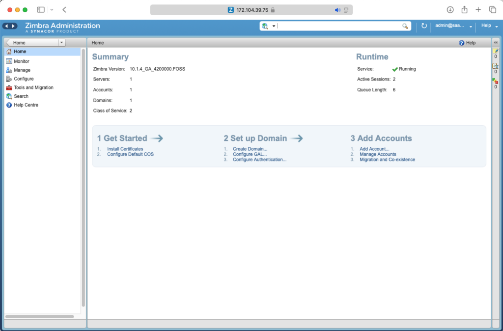 Saadwebid - Instalasi Zimbra OSE 10.1.4 di Rocky Linux 9