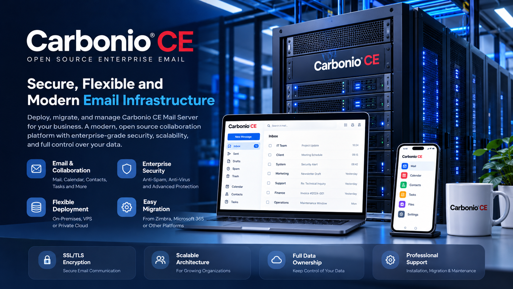 SaadWebId Carbonio CE email infrastructure and collaboration illustration