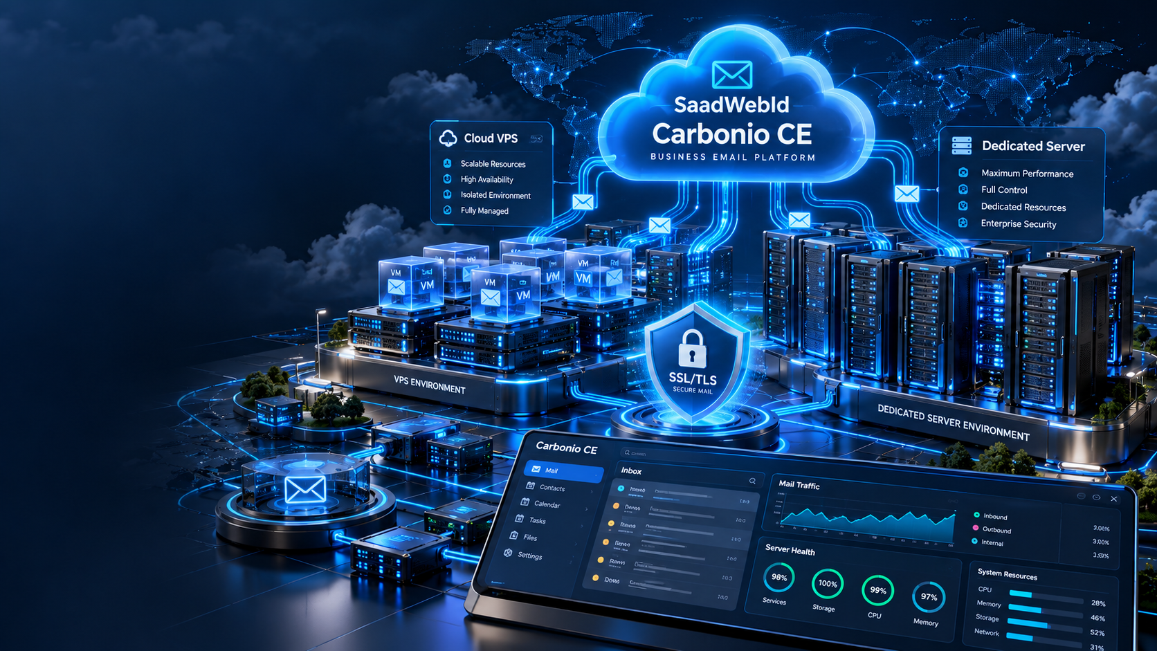 SaadWebId Cloud VPS and Dedicated Server infrastructure for Carbonio CE