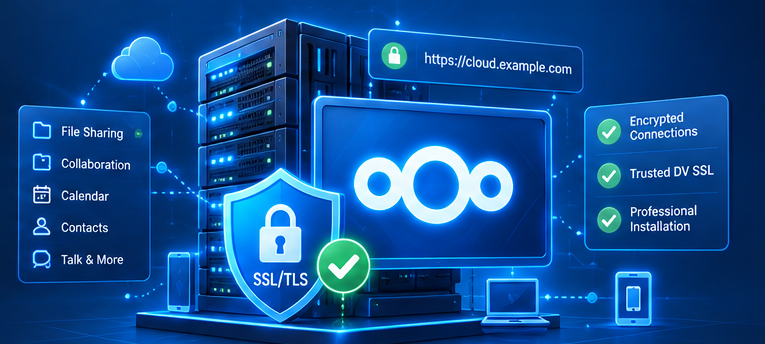 Nextcloud server SSL TLS security infrastructure for HTTPS file sharing, collaboration and client access