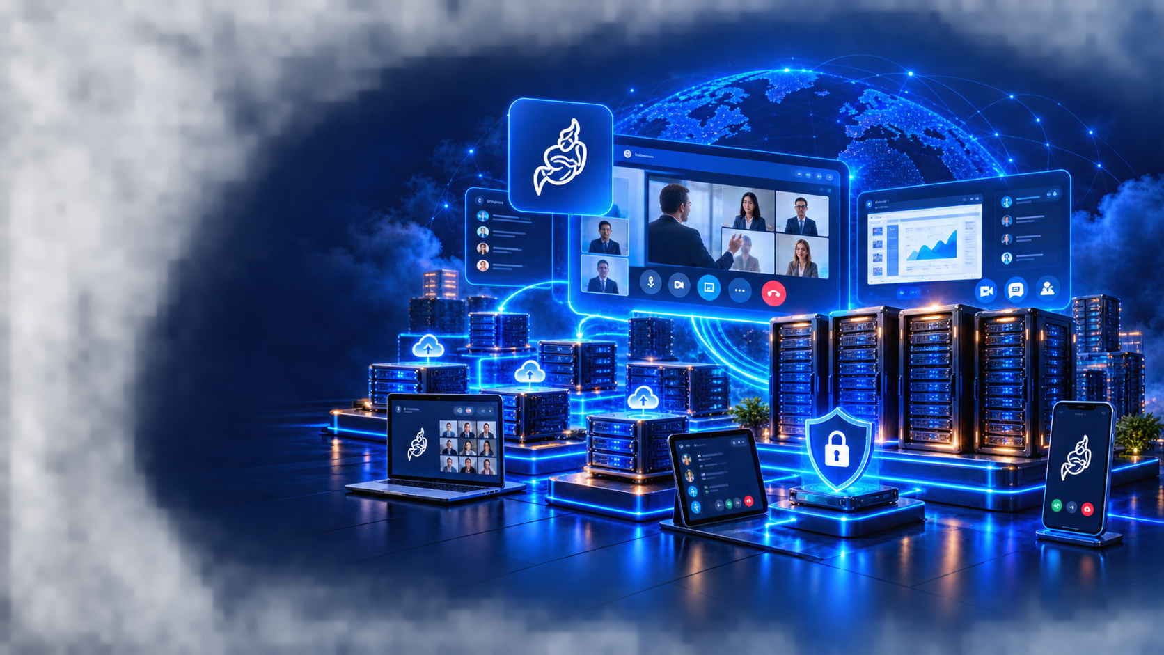 SaadWebId Jitsi Meet Cloud VPS video conferencing infrastructure, virtual meeting dashboard and server clusters